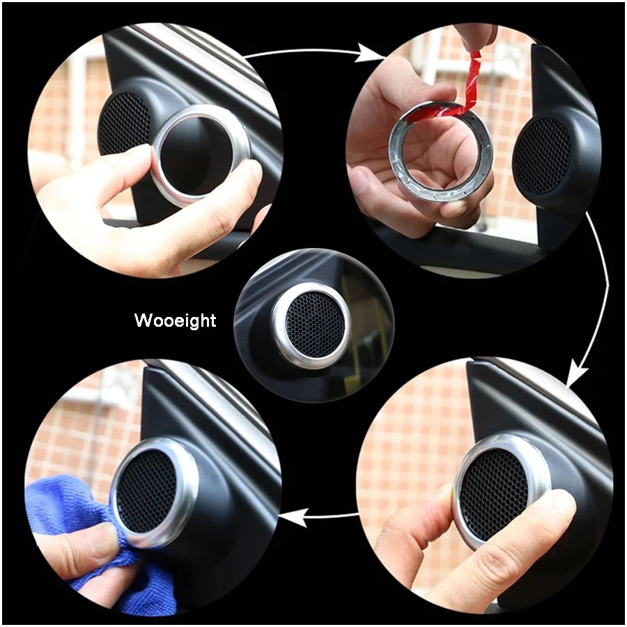 2Pcs For Toyota Corolla 2014 2015 2016 2017 2018 Car Front Door Sound Stereo Audio Cover Trim Ring ABS Tweeter Speaker Cover