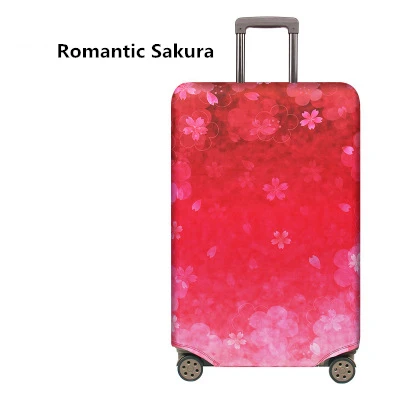 Romantic Sakura Эластичный ящик Набор Чехол для чемодана чемодан тележка защитный чехол толстый пылезащитный - Цвет: Romantic Sakura