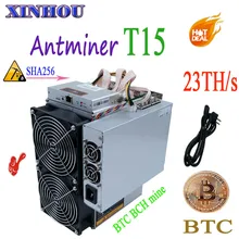 Б/у BITMAIN Asic miner AntMiner T15 23T 7nm SHA256 с БП Биткоин Майнер лучше S9 T17 T9 WhatsMiner M3 M21S M20S T2 T3