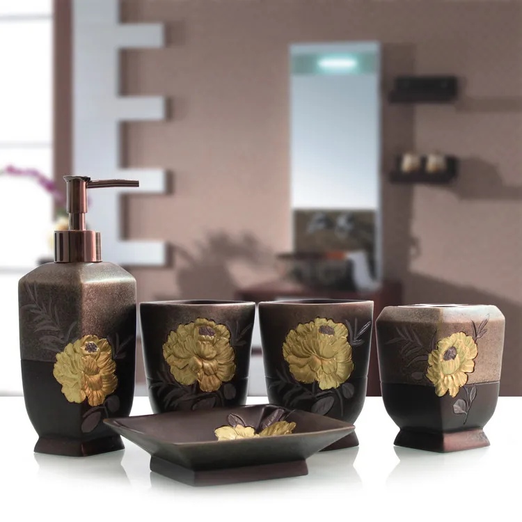 Wash set bathroom suite set bathroom supplies five pieces set of bathroom fashion quality gift box