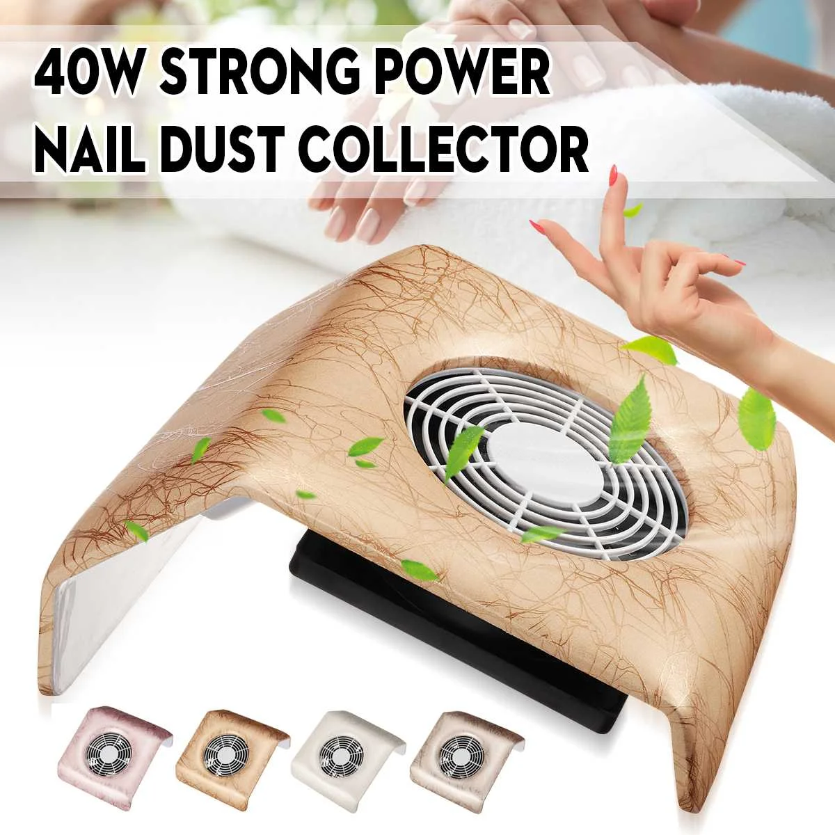 

40W 110V/220V Nail Suction Dust Collector Large Strong Nail Vacuum Cleaner Machine Low Noisy with 3 bags Salon Manicure Tool