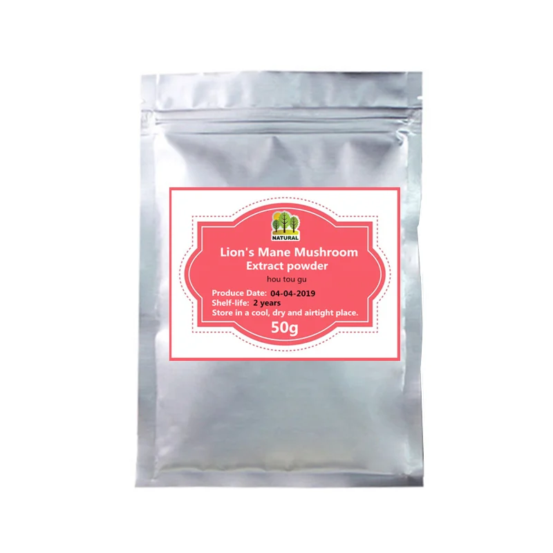 50g 50-1000 г, натуральный экстракт ericium Erinaceus, полисахаридный порошок, экстракт гриба Львиной, Hou Tou Gu, улучшает иммунную систему - Цвет: 50g