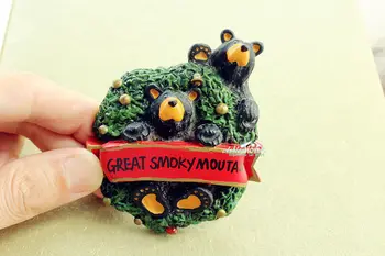 

USA Great Smoky Moutains Tourist Travel Souvenir Black Bears 3D Fridge Magnet