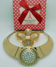 2016 calidad sistemas de la joyería para mujeres collar del banquete de boda conjunto moda Crystal Rhinestone plateado oro de vestuario accesorios accesorios nupciales