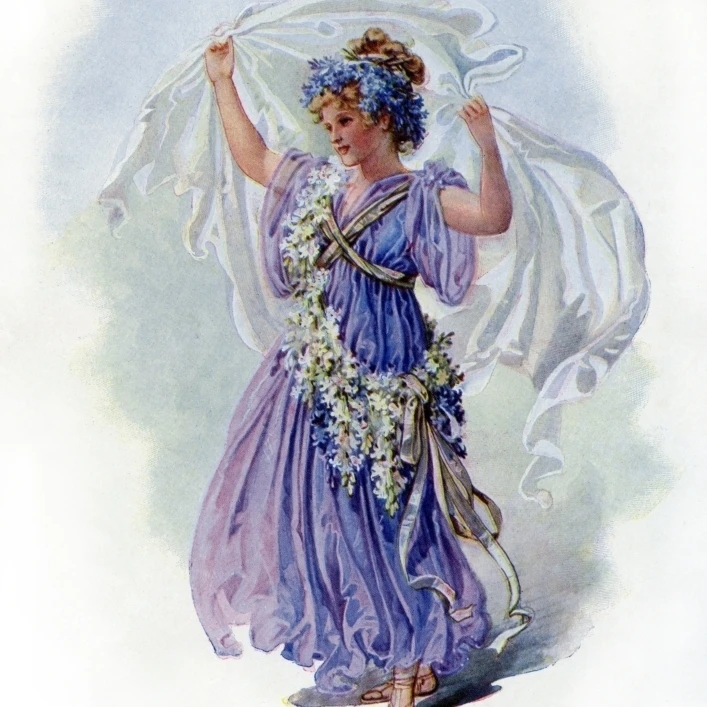 Victorian Floral Dress Poster Print By Mary Evans Picture Librarypeter & Dawn Cope Collection (18 X 24)