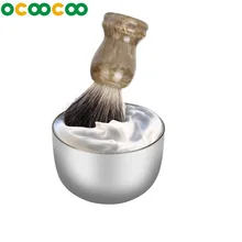 Модные Для мужчин, чашка для бритья для мужчин чашка для щетка для лица Нержавеющая сталь металл высокое качество