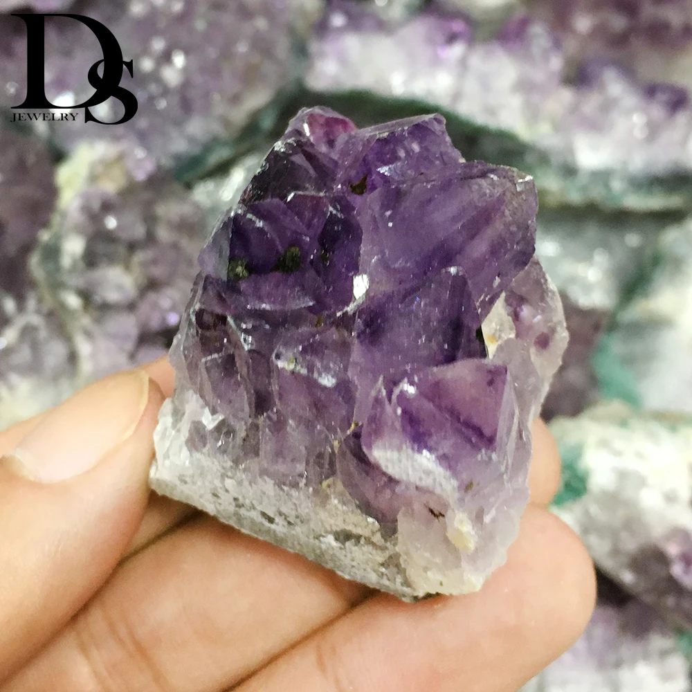 Натуральный парагвайский Аметист кластер Drusy фиолетовый кристаллический