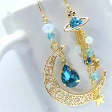 Funky Earrings And Get Free Shipping On Aliexpress Gold Star Sun Moon Crystal Stud Dangle Pretty Funky Earrings China