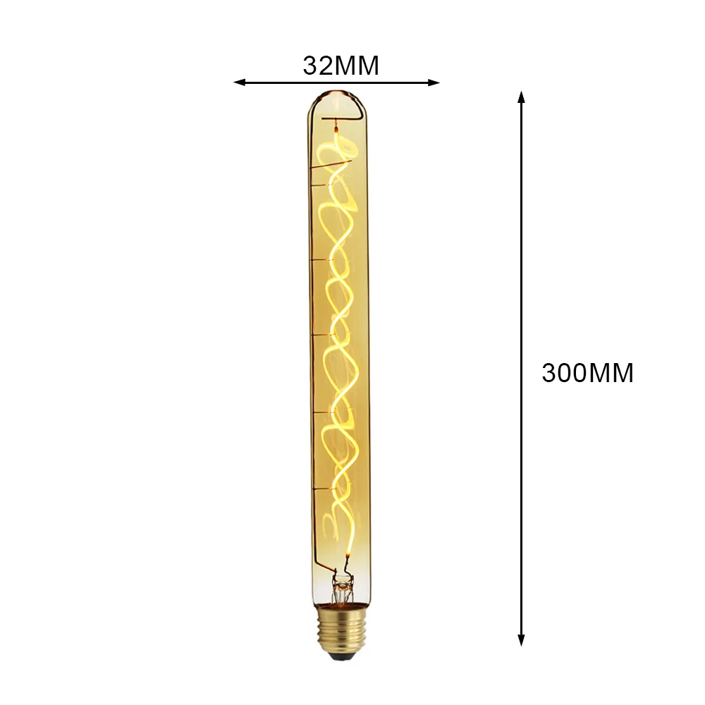 Tianfan светодиодные лампы Винтаж свет Светодиодная лампа, лампы накаливания спираль Сердце 4 W 110/130 V 220/240 V E27 лампа Эдисона - Испускаемый цвет: T32 Spiral Golden