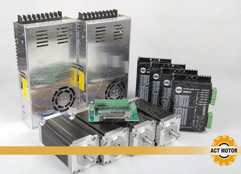 

Free Ship From Germany!ACT 4Axis Nema23 Stepper Motor Dual Shaft 23HS2442B 425oz-in 3A 4Leads +Driver DM542 128Micro Engraver