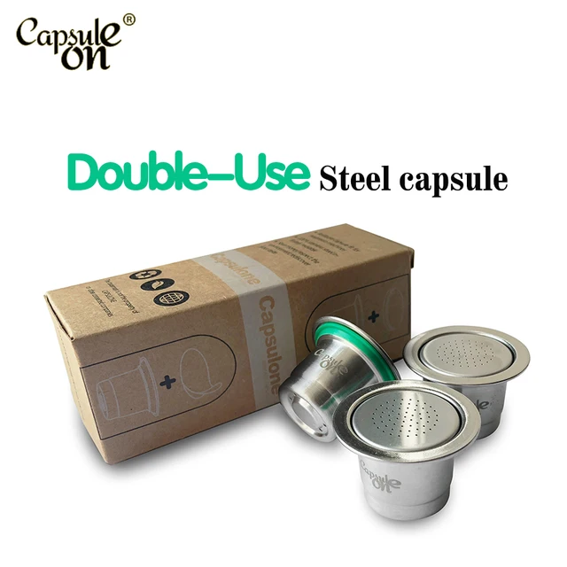 Cheap capsulone compatible capsule for nespress ocoffee machine/espresso reusable coffee capsule/ sticker lids refillable capsules