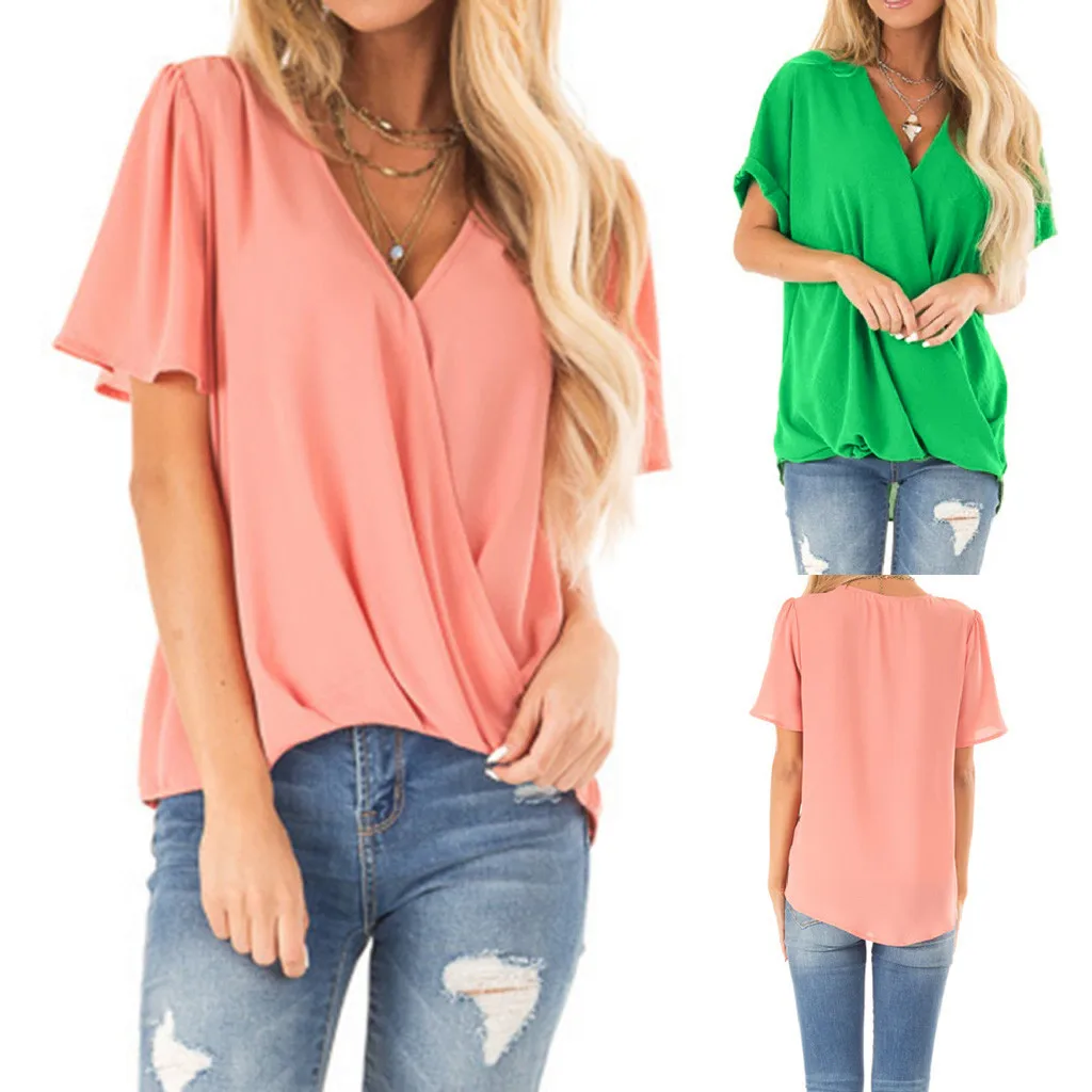 

2019 New Tshirt Women Fashion Casual Short Sleeve Knot T-shirt Tops Camiseta Mujer Top Women Harajuku T Shirt Poleras Camisas