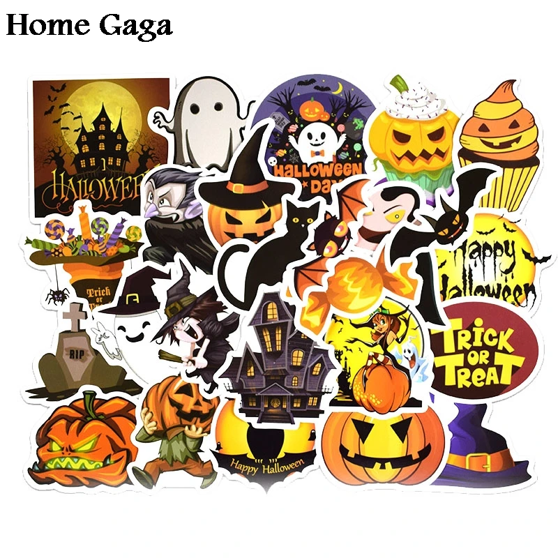 

Homegaga 25pcs Halloween Pvc Waterproof Sticker For scrapbooking album Luggage Phone Laptop Bicycle Wall Guitar Stickers D1204