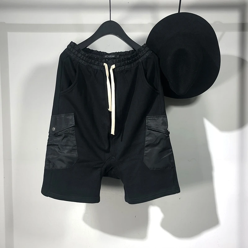 

Owen Seak Men Casual Short Cotton Harem Gothic Style Men's Clothing Sweatpants Summer Women Loose Black Short Size XL