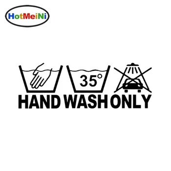 

HotMeiNi Hand Wash Only Funny Car Sticker And Decals Motorcycle Styling For Black Sliver 17CM*5.2CM