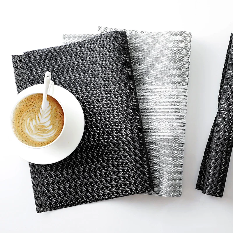 

29x45CM Nordic Sequin Stripe Placemat Household Insulation Pads Anti-hot Pad Kitchen Bowl Mat Coaster Decorative Table Mat