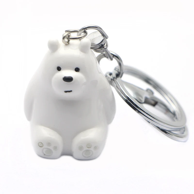 P1693 Dongamnli Мы Голые Медведи кольцо действие 3D фигурки игрушка брелок три Голые Медведи гризли панда лед Медведь Подвески автомобильный брелок