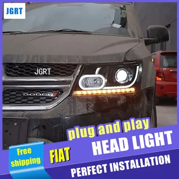 

Car Styling for Fiat Freemont LED Headlight assembly JCUV Headlights LED DRL Lens Double Beam H7 with hid kit 2 pcs.