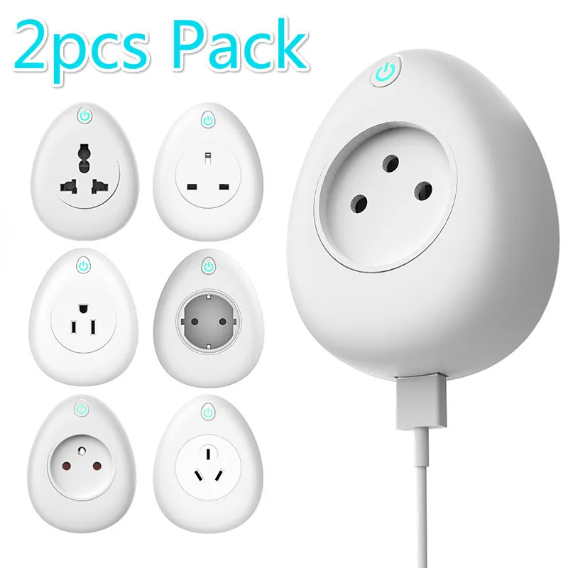 

2pcs pack smart Charger Smart Plug Wifi Smart Socket Tuya Smart Life App EU France US AU UK Poland Korea Plug Alexa Google Home