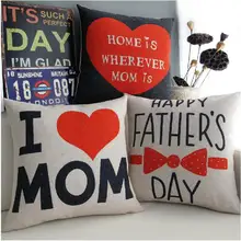 Подарок на день отца и матери, влюбленные родители, хлопчатобумажная Наволочка на подушку, льняная Подушка, домашний декор, диванные подушки