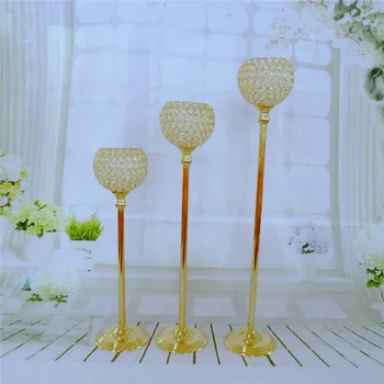 

Wedding gold metal flower vase crystal centerpiece for decoration wedding wholesale