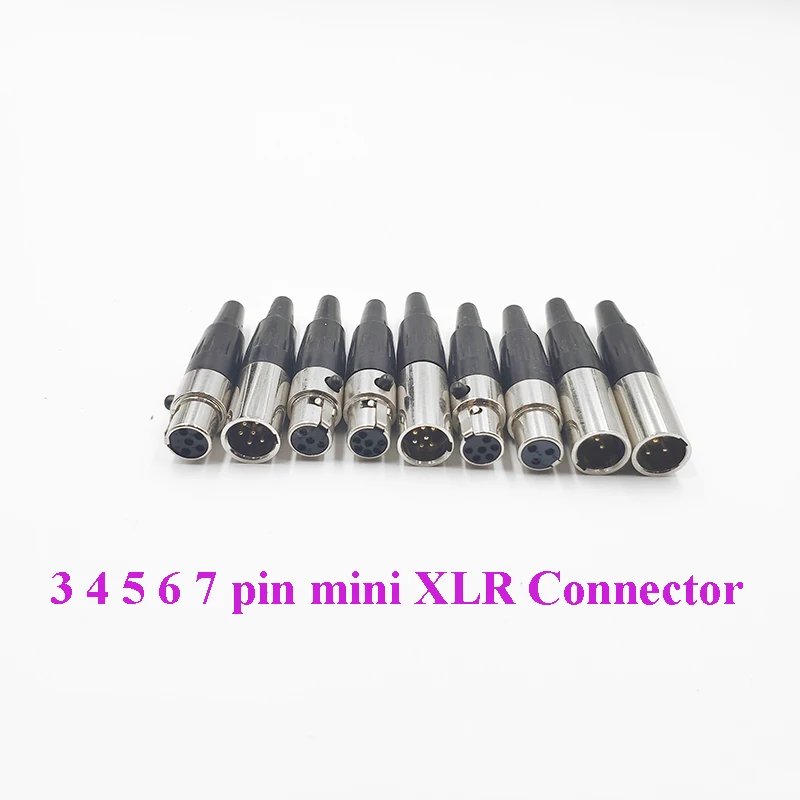 

10pcs 3/4/5/6/7 Pin Mini XLR Microphone Audio Connectors Cannon Microphone Mini XLR Male Female Plug Small XLR Audio Connector
