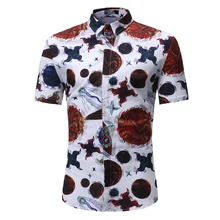 Рубашка с цветочным рисунком мужская одежда летняя новая модная белая гавайская рубашка с коротким рукавом с принтом деловая Повседневная рубашка для мужчин