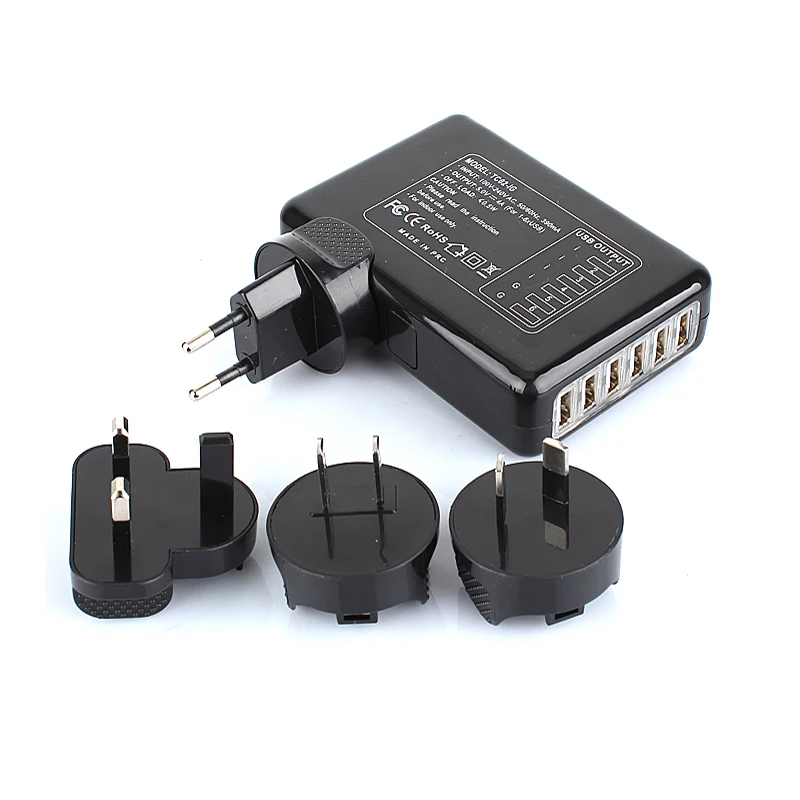 GOLDFOX 6 Ports USB Travel Wall Charger AC Multi Power