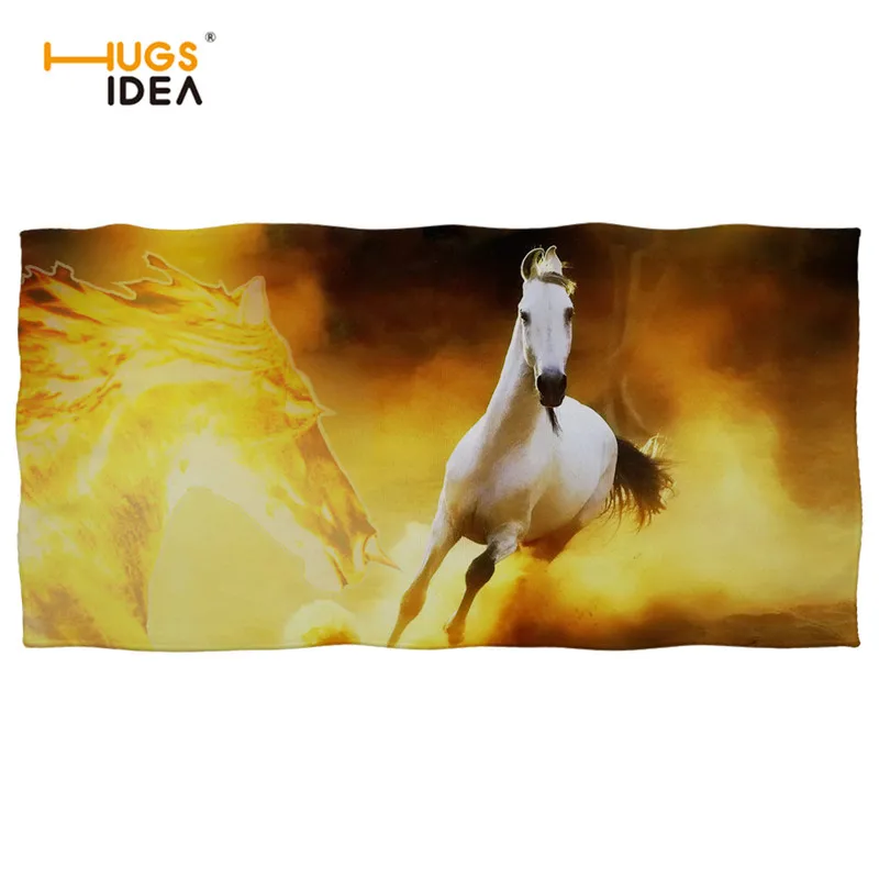 HUGSIDEA полотенце с 3D рисунком Crazy Horse Fire супервпитывающий домашний текстиль банное