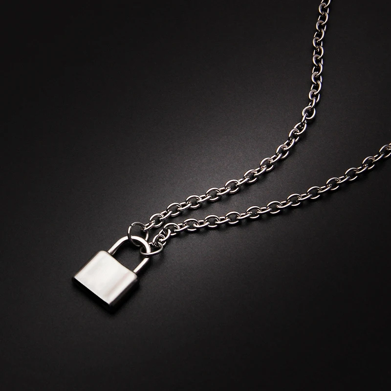 

Stainless Steel Padlock Necklace For Women Lock Pendant Necklaces Padlock Chain Slot Ketting Friendship Necklace Colar Cadeado