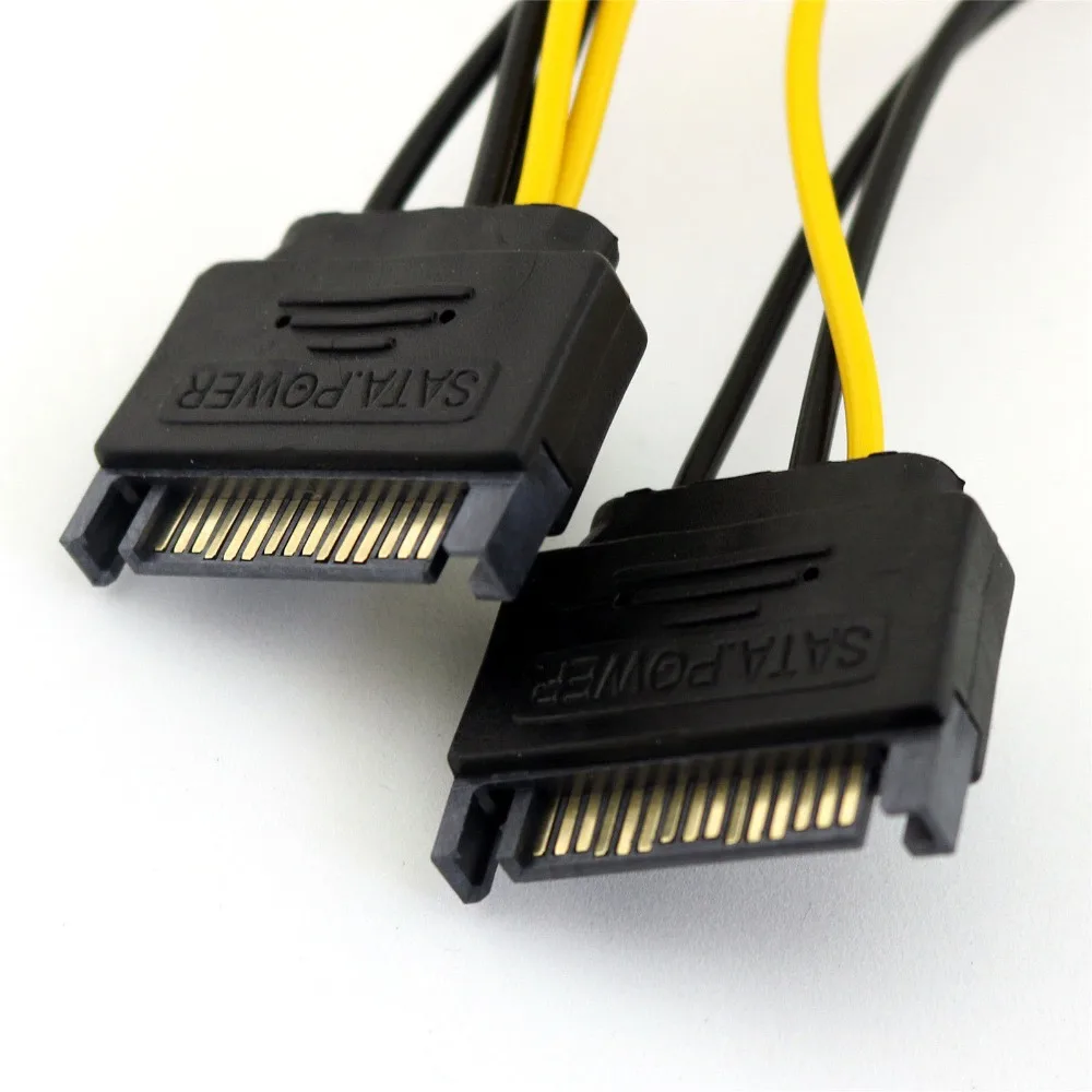 20x двойной SATA 15 контактный штекер к PCI E Экспресс 6 + 2 8 разъем питания для