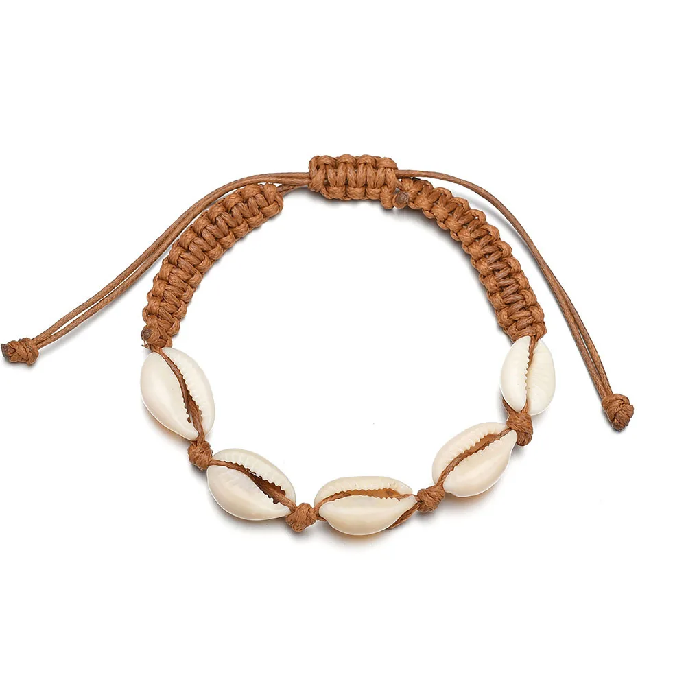

Boho Hand Braided Shell Bracelet Minimalist Handmade Seashell Rope Braclet For Women Men Armband String Jewelry Pulseira
