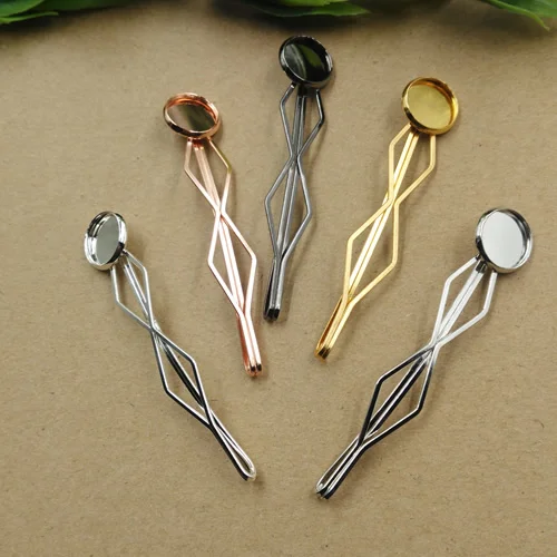 

Antique Bronze/Gold/Silver/Black Cabochon 12mm Pad Vintage Barrettes Hair Bobby Hairpins,DIY Hairgrips Finding Accessories 20pcs