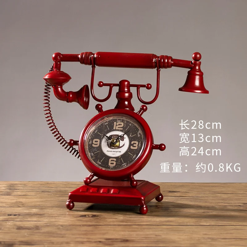Despertador Retro Iron 6 Inch Art Clock Furnishings Home Window Decoration Table Antique Style Geometric Metal Quartz Needle