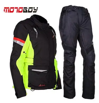 1 комплект MOTOBOY женский мотоцикл гоночный Водонепроницаемый Куртка Cordura текстильные костюмы мотоциклетная куртка и брюки - Цвет: yellow