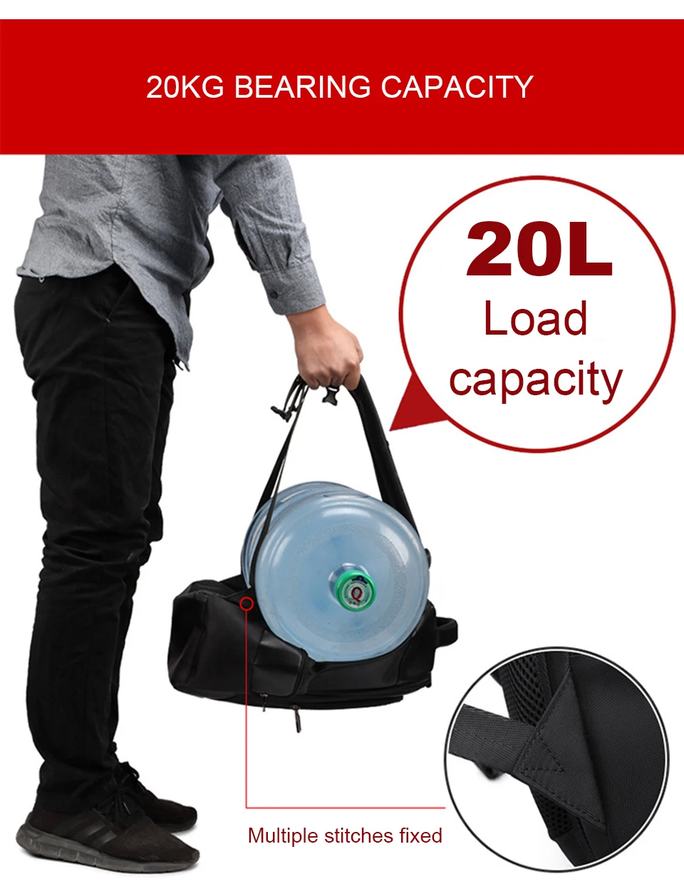 3 Business Men Backpack External USB Backpacking Waterproof School 15.6'' Laptop Travel Bagpack 20L Large Capacity Male Back Pack