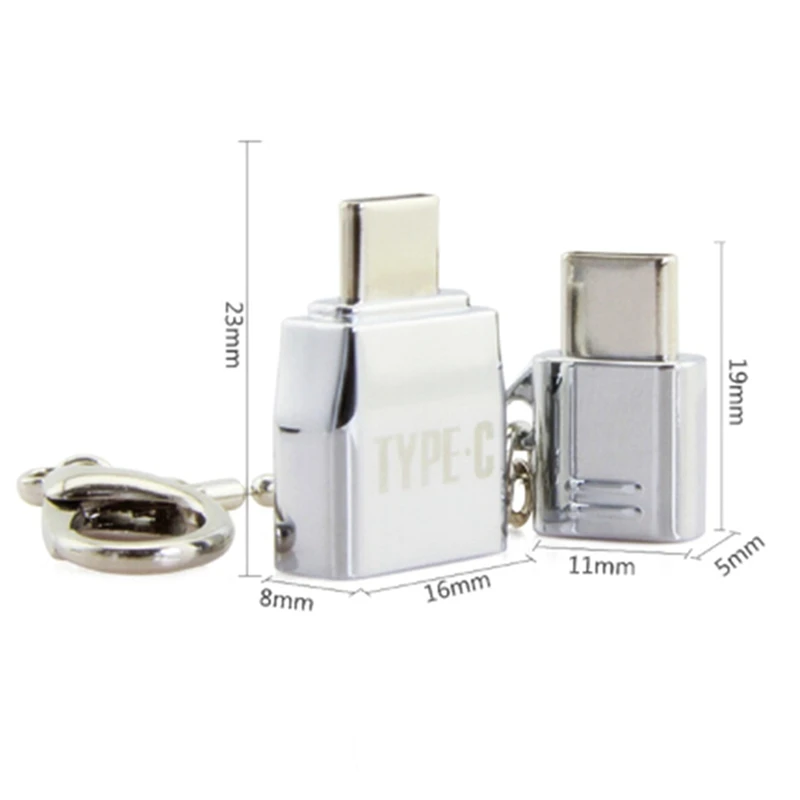 Металлический брелок type-C адаптер комплекты Micro USB-type C и USB-type-C OTG конвертер синхронизации данных зарядный адаптер для samsung