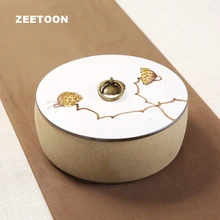 Японский грубой керамики Лотос ручной работы контейнеры для чая конфеты банка хранения сахарница Caddies Caddy черный чай цилиндр домашний орнамент