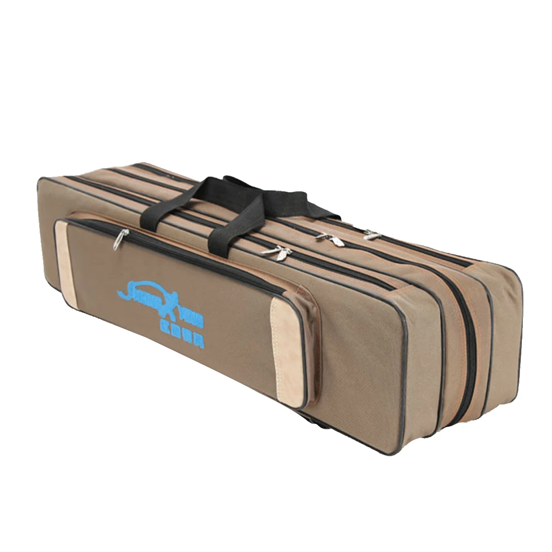 Rowsfire 1 Pcs Canvas 3 Layer Fishing Bag Fish Pole Tools Storage Bag