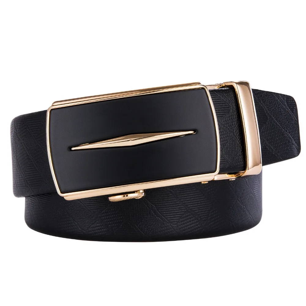 

160cm Luxury Brand Gold Buckle Genuine Leather Belts for Men Automatic Buckle Yellow White Jeans Leather Belt Waistband Strap