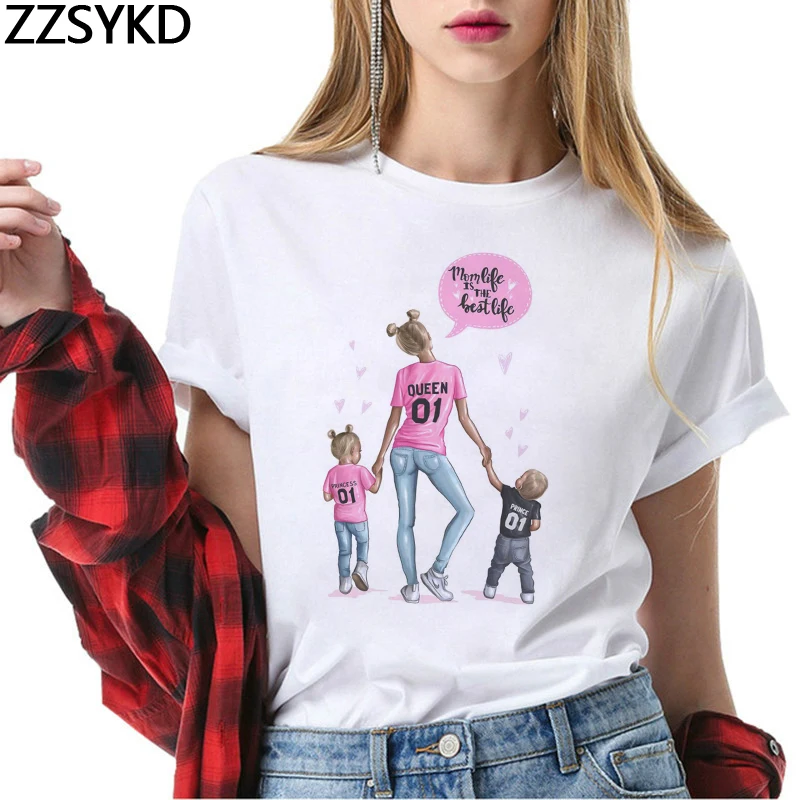 Супер Мама Футболка Harajuku модные эстетические Графические футболки женские