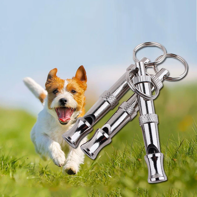 

1 PC Dog Supplies Silver Whistle For Dogs With Key Chain Popular Adjustable Ultrasonic Sound Pet Dog Puppy Training Whistle