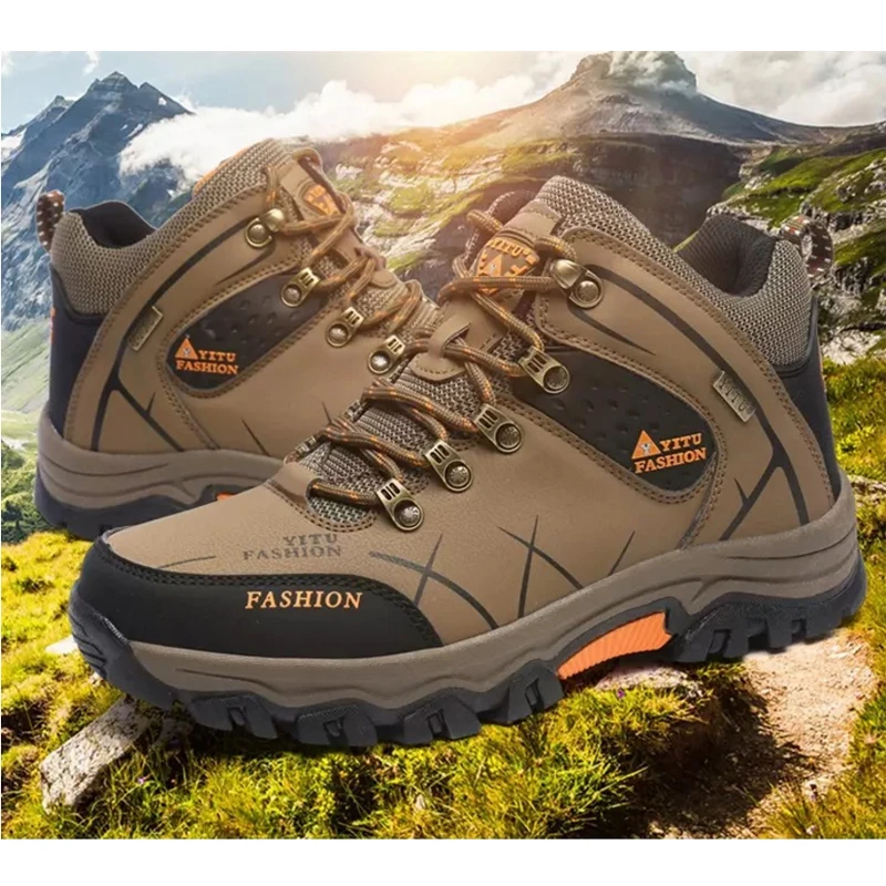 Plus size Style Men Winter Hiking Trekking Climb Waterproof Lace Up Sport Shoes Outdoor Camping Fur Sneaker Classic Free ship