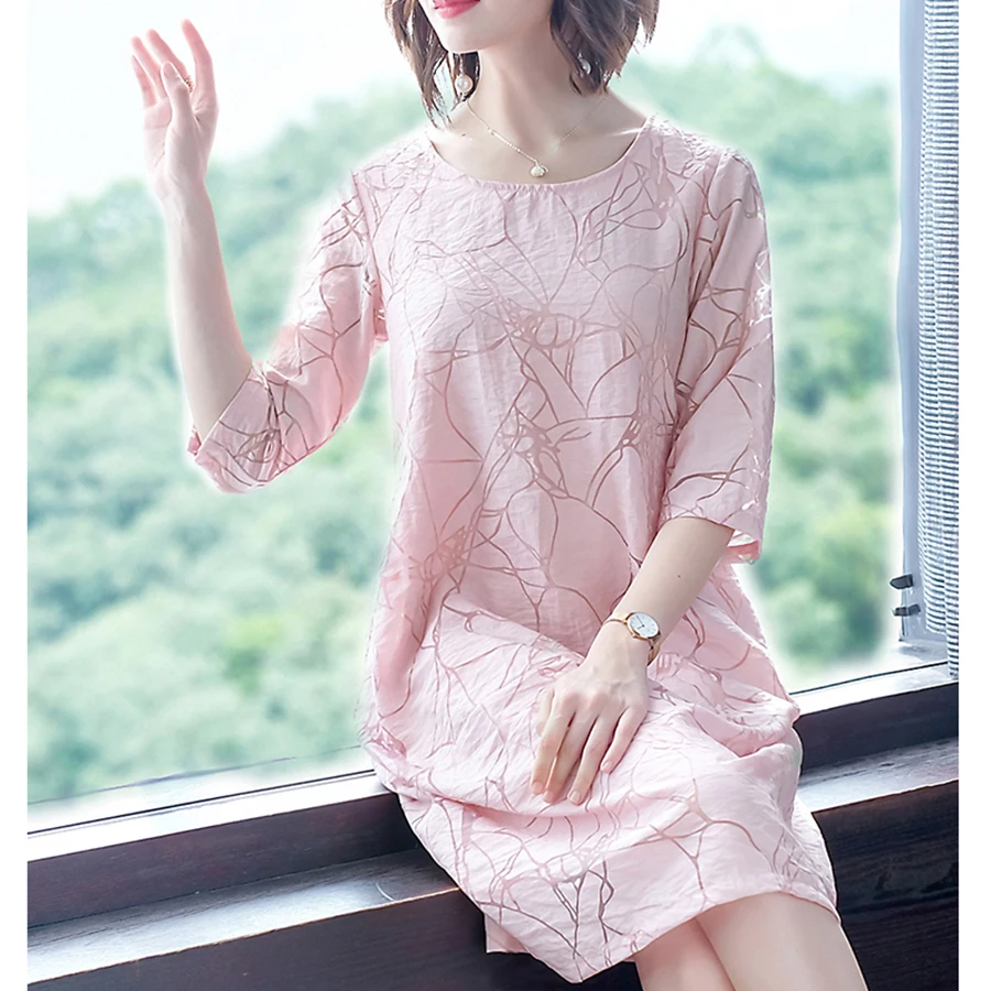 

2019 Vintage Femal Pink Sweet Boho Midi Dresses Summer 5XL Plus Size Print Beach Sundress Elegant Women Bodycon Party Vestidos