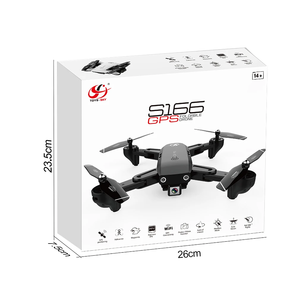 Беспилотник на радиоуправлении CSJ gps wifi FPV S166 gps RC Квадрокоптер Дрон с 1080P камерой HD 18 минут время полета селфи RC Дрон RC игрушки для детей