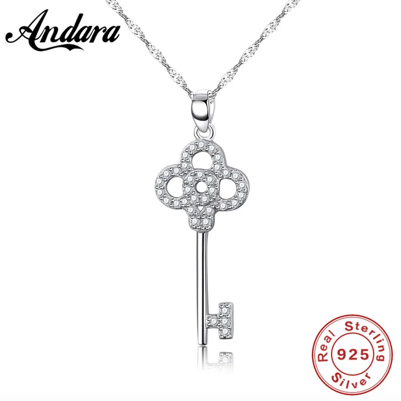

100% Silver 925 Jewelry Necklace Heart Shaped Zircon Pendant Necklace Chain Length 45cm