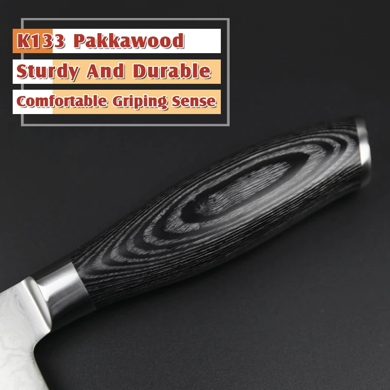  XINZUO 7'' Slicing Knife VG10 Damascus Stainless Steel China Chef's Kitchen Knives with Pakka Wood  - 32698364621