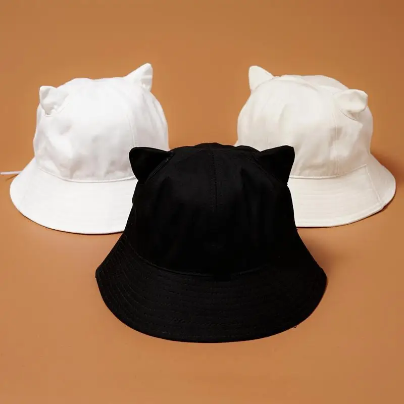 

Fashion Sweet Cute Cats Ears Solid Color Women Simple Sun Hats 2019 New Arrivals Female Casual Creative Sun Caps Hats