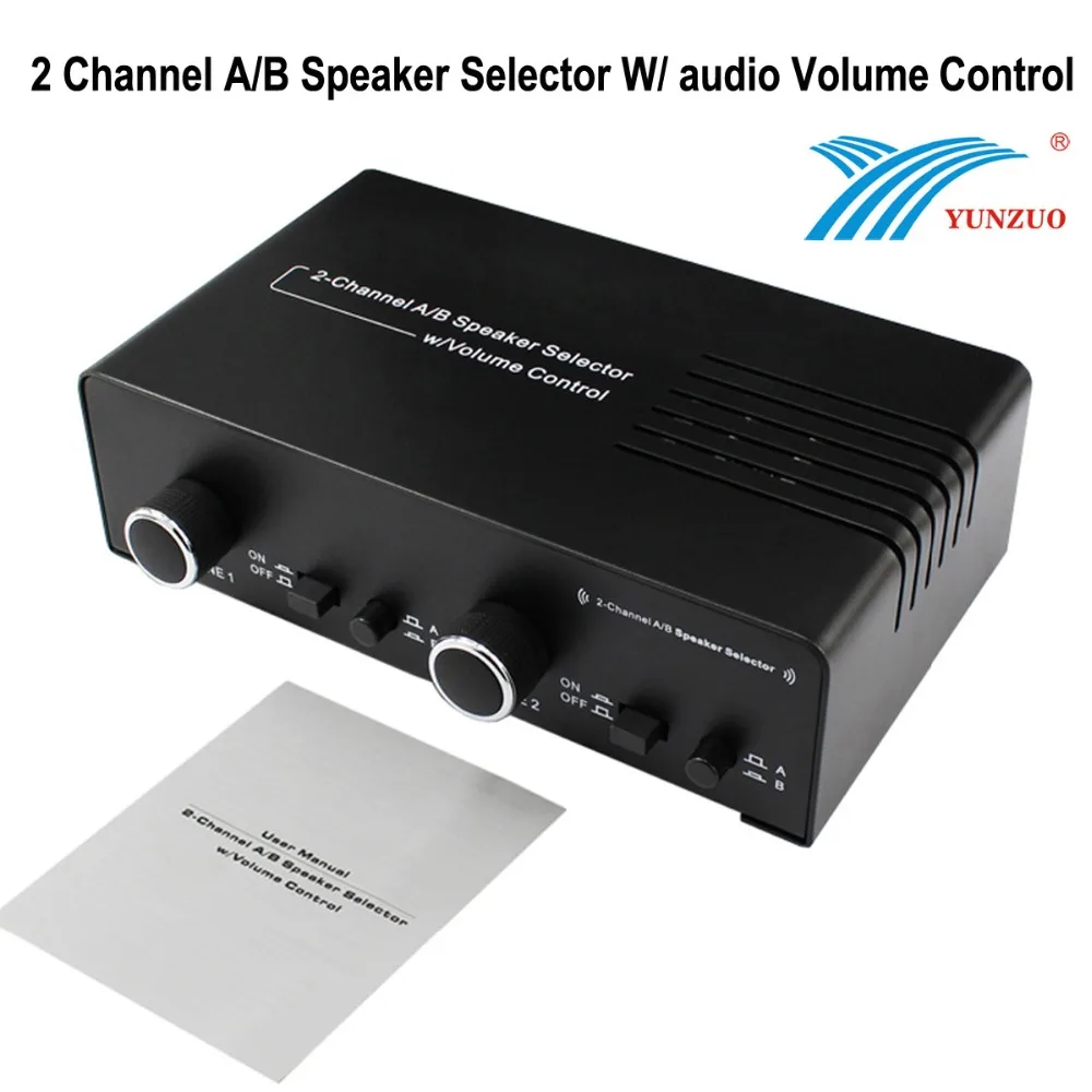 

Zone Speaker Selector 2 Channel A/B Speaker Selector W/ Audio Volume Control for up to 4 different zones Switcher Box Amplifiers