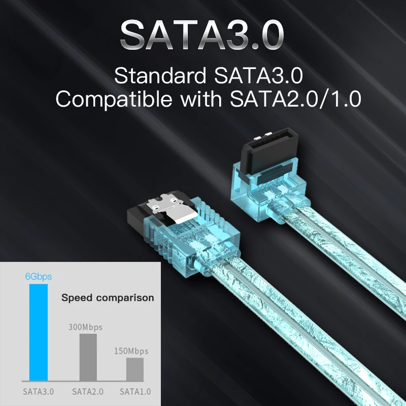 Vention Sata 3.0 7pin كابل بيانات فائقة السرعة SSD HDD Sata III الحق زاوية الصلب محرك أقراص ل ASUS جيجابايت MSI اللوحة 0.5 m